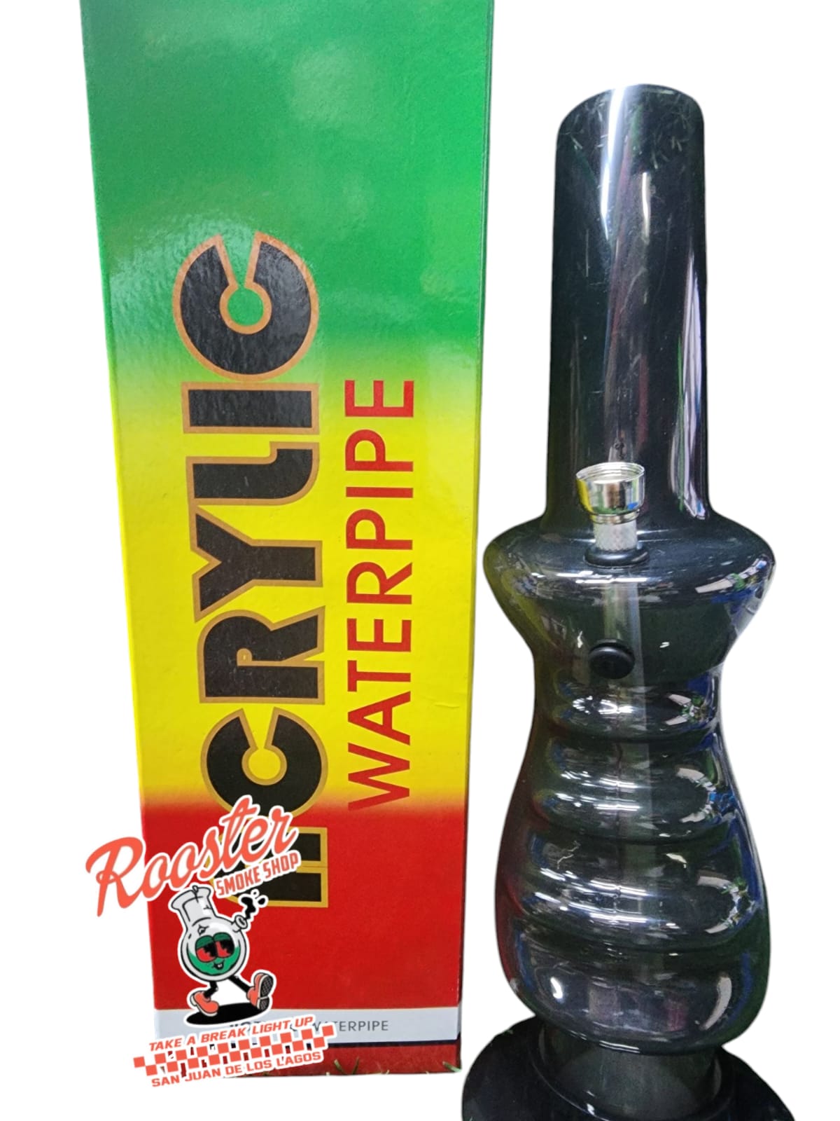 PIPA DE AGUA BONG ACRILICO 30 CM CON BASE OVALO