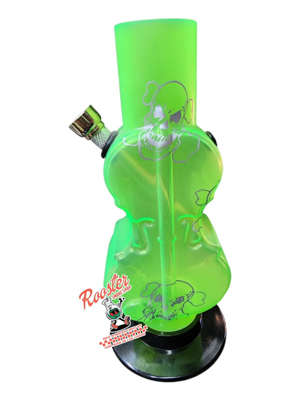 BONG DE ACRILICO CON DISEÑO DE INSTRUMENTO 20cm
