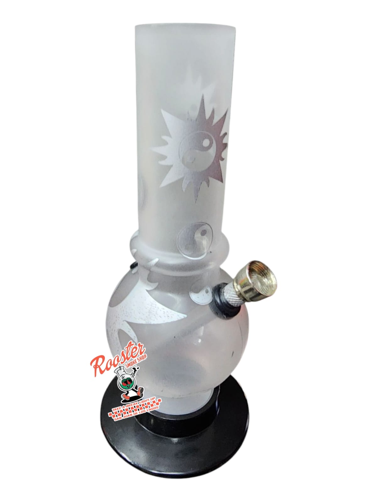 BONG DE ACRILICO CON BASE  OVALO 20cm