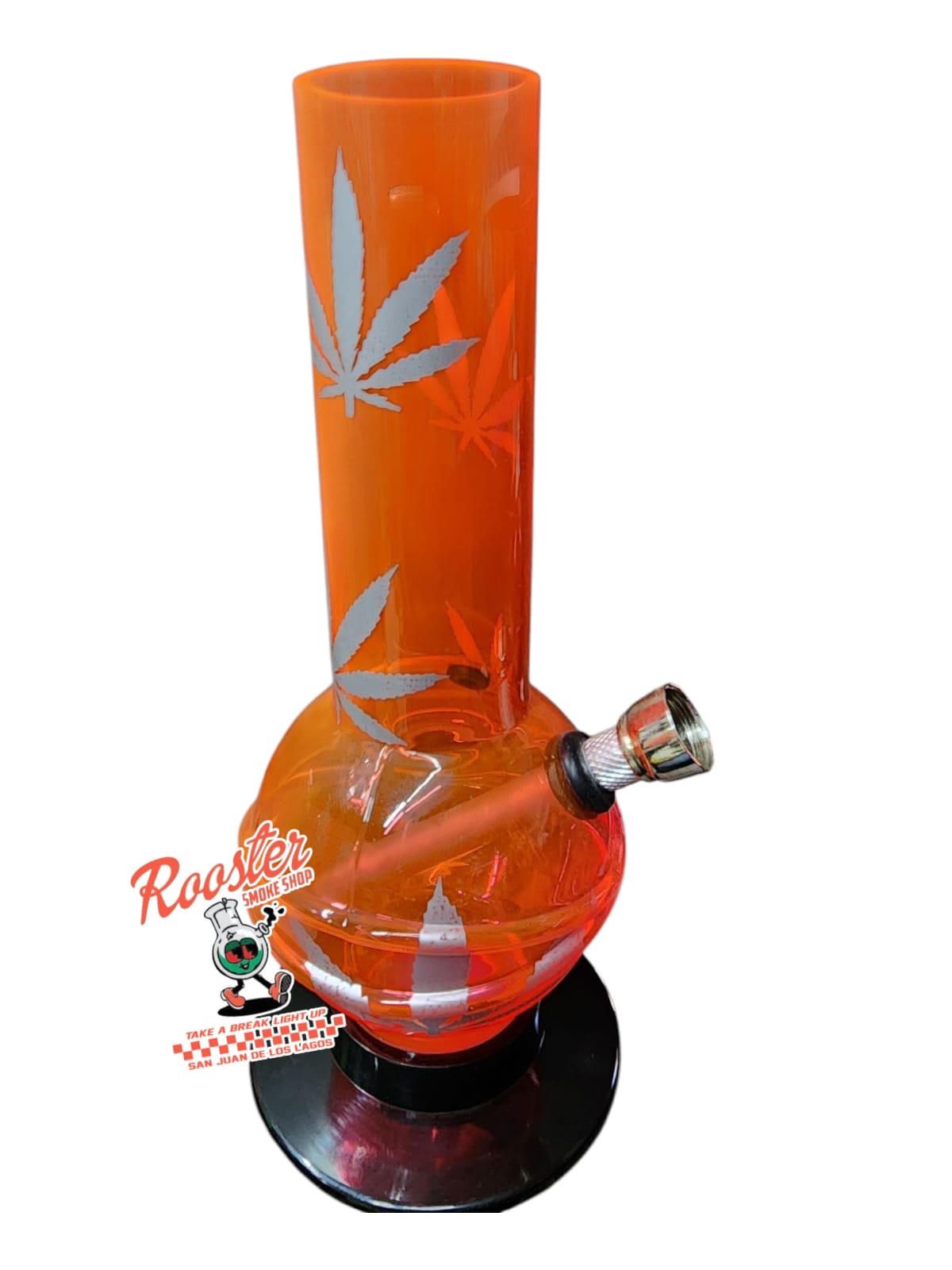 BONG DE ACRILICO CON BASE  OVALO 20cm