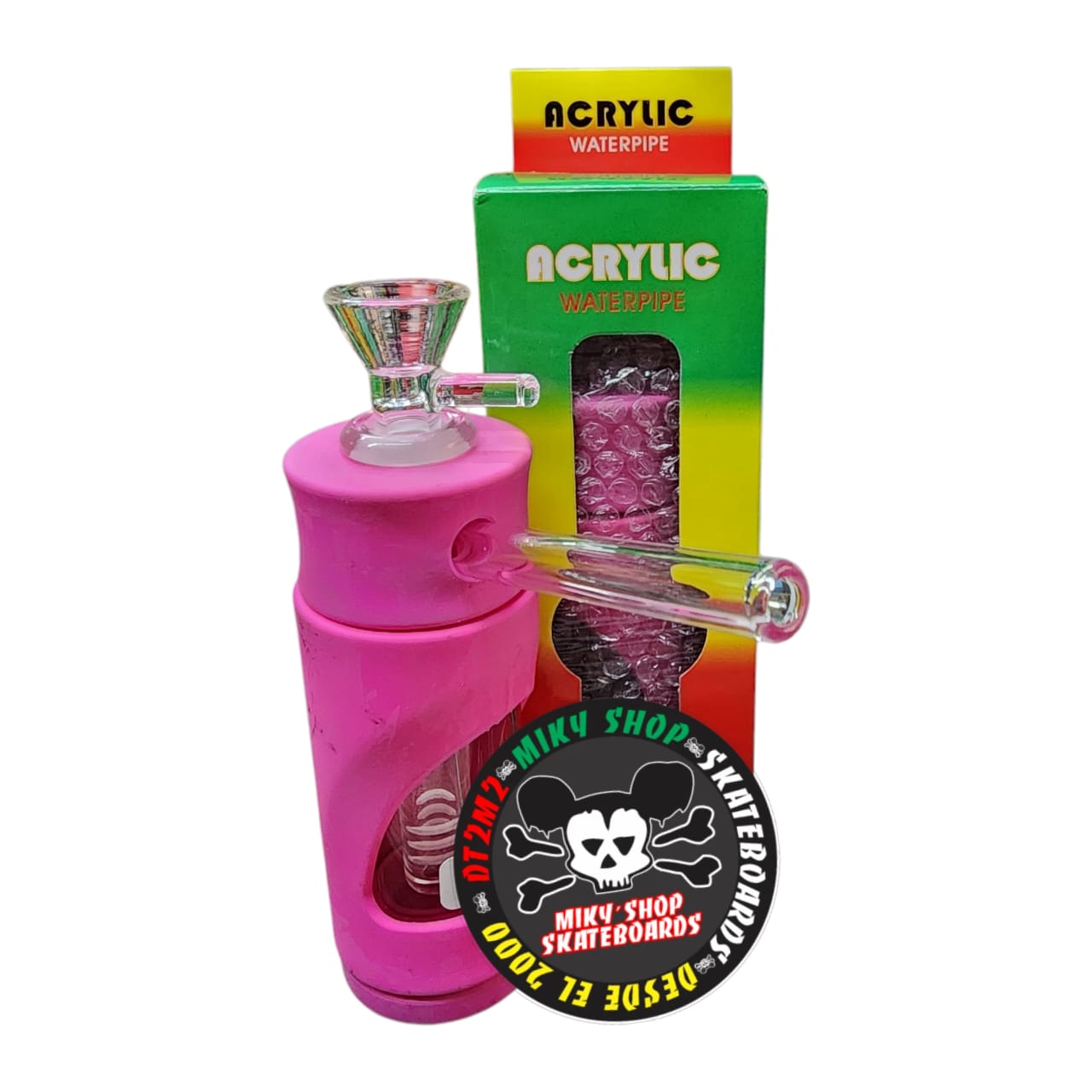 BONG VIDRIO Y FORRO DE SILICON