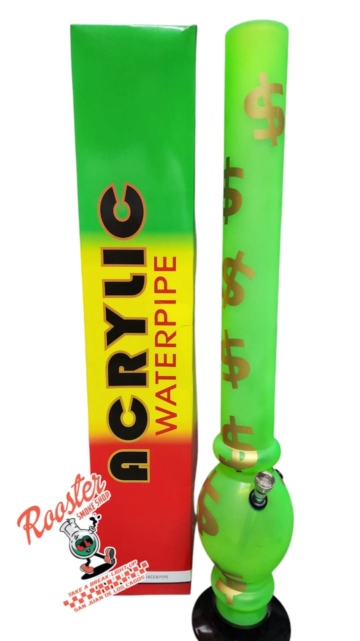 PIPA DE AGUA BONG ACRILICO 40 CM CON BASE OVALO Y DIFERENTES DISEÑOS