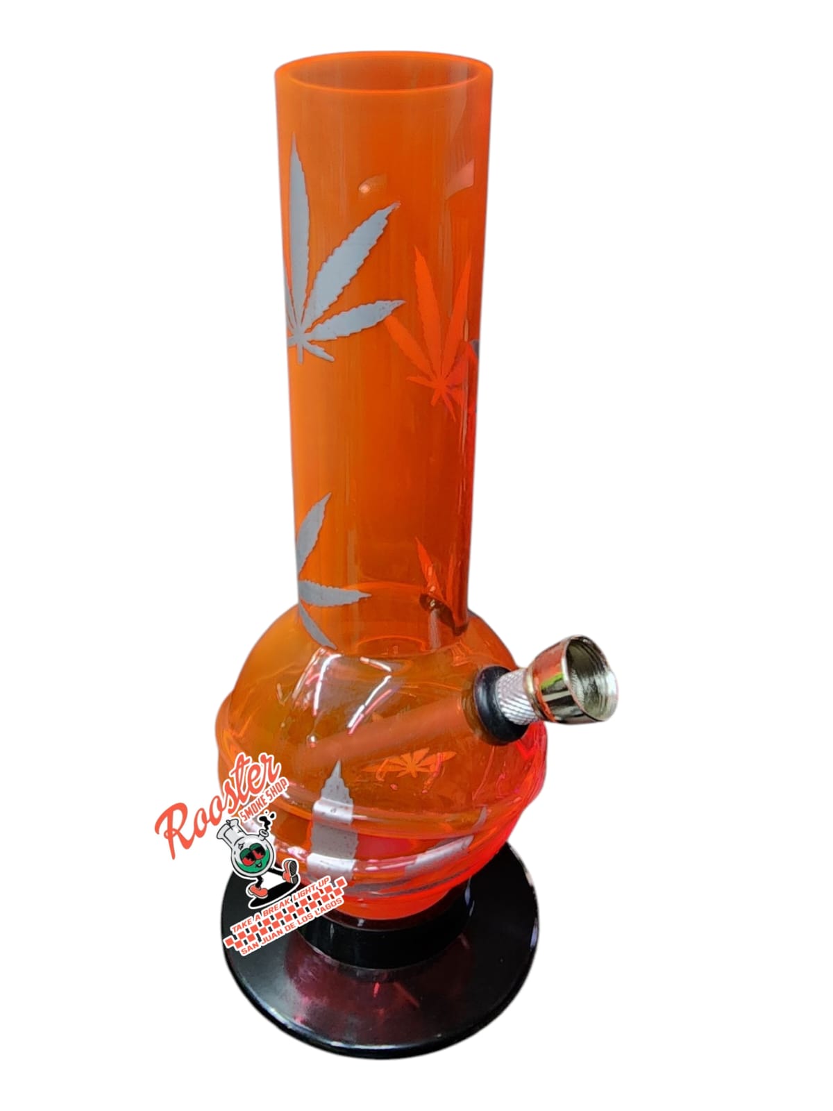 BONG DE ACRILICO CON BASE  OVALO 20cm