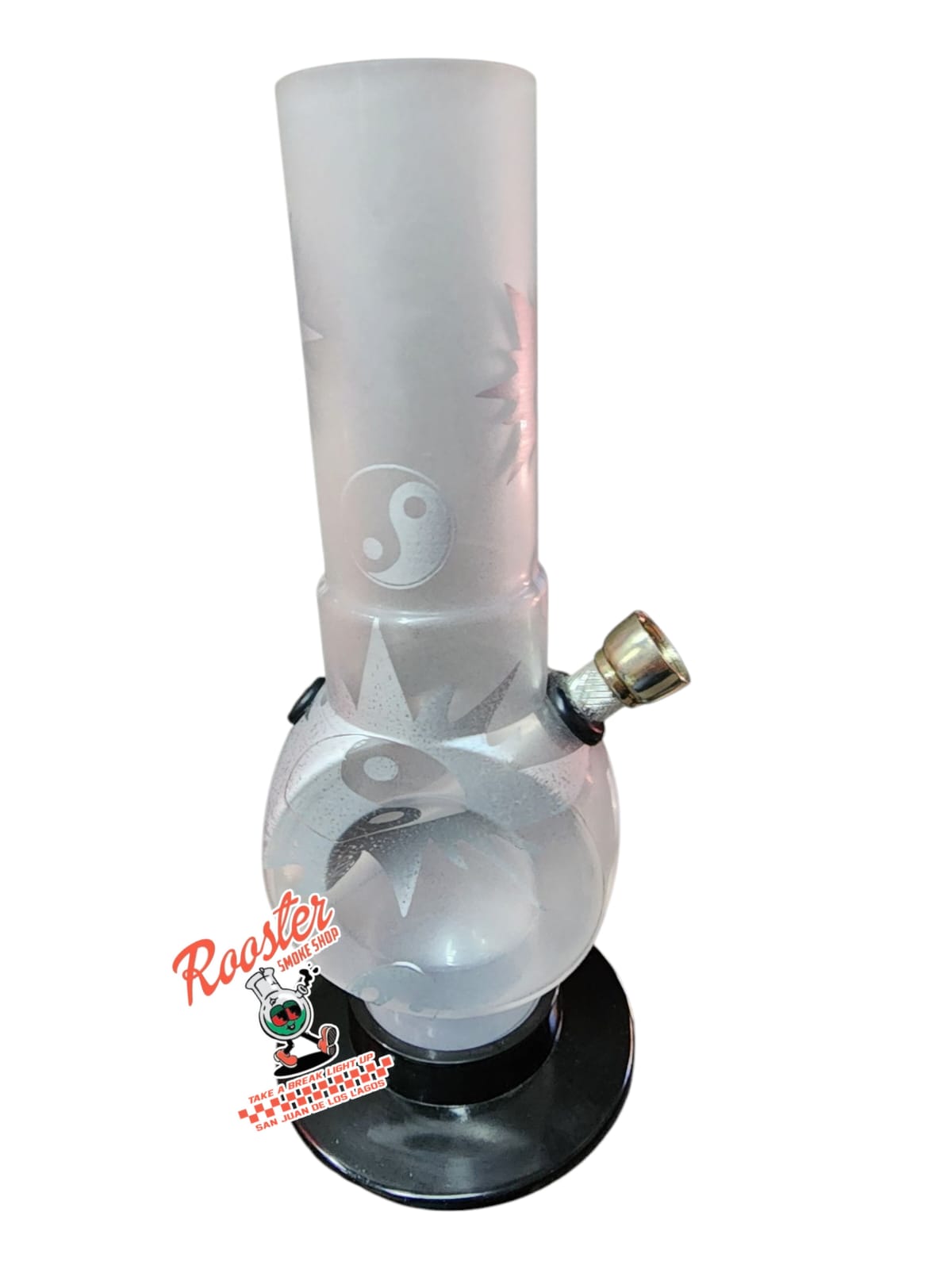 BONG DE ACRILICO CON BASE  OVALO 20cm
