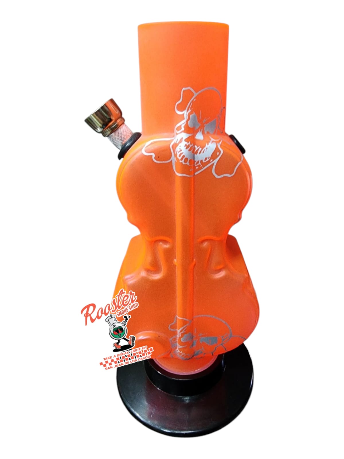 BONG DE ACRILICO CON DISEÑO DE INSTRUMENTO 20cm