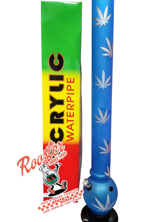PIPA DE AGUA BONG ACRILICO 40 CM CON BASE OVALO Y DIFERENTES DISEÑOS