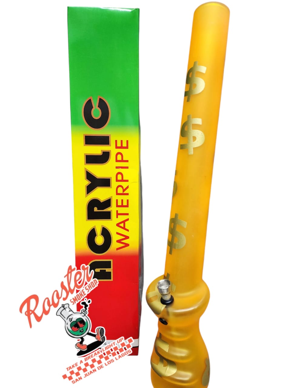 PIPA DE AGUA BONG ACRILICO 40 CM CON BASE OVALO Y DIFERENTES DISEÑOS