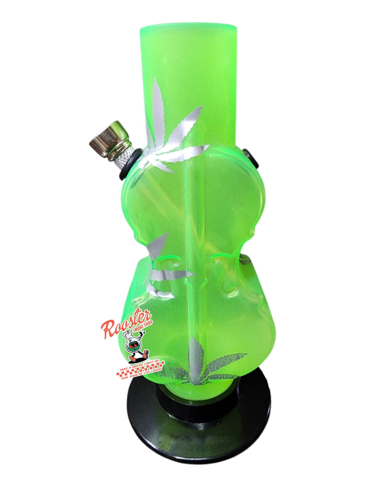 BONG DE ACRILICO CON DISEÑO DE INSTRUMENTO 20cm