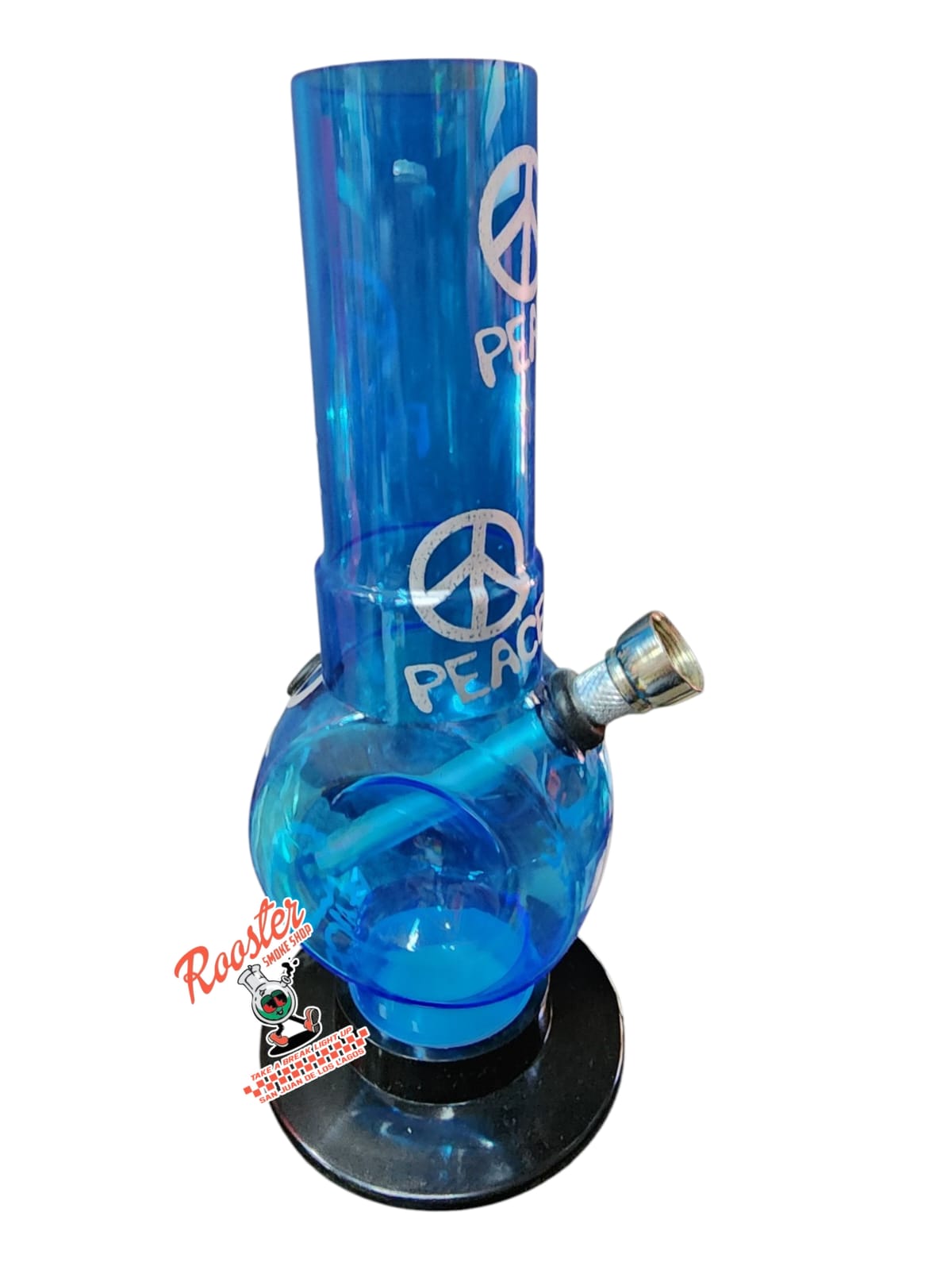 BONG DE ACRILICO CON BASE  OVALO 20cm