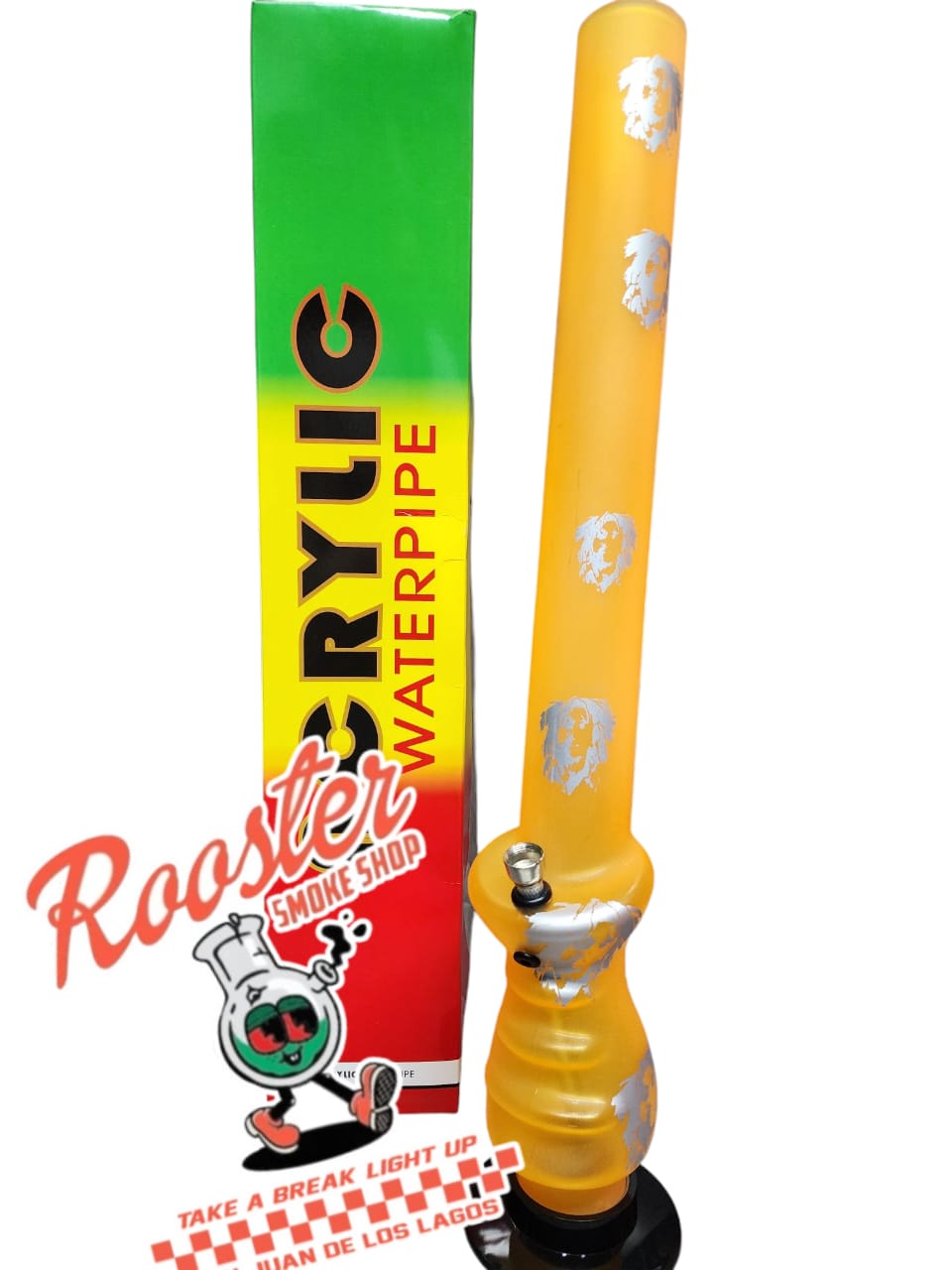 PIPA DE AGUA BONG ACRILICO 40 CM CON BASE OVALO Y DIFERENTES DISEÑOS