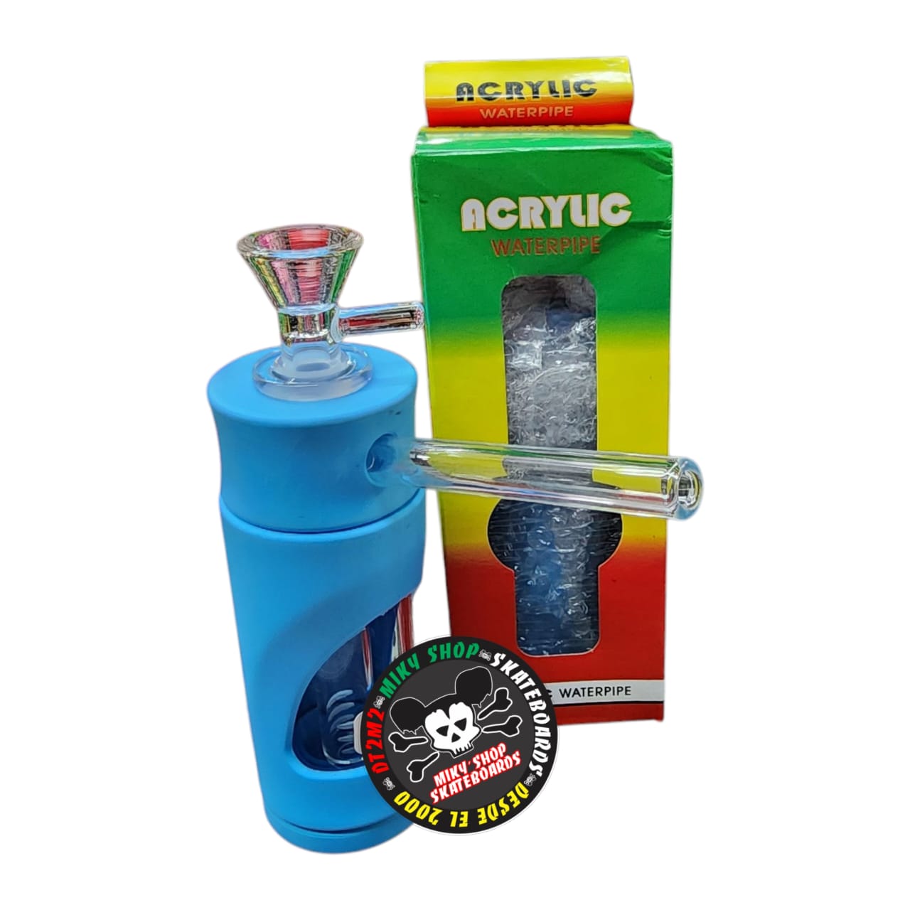 BONG VIDRIO Y FORRO DE SILICON