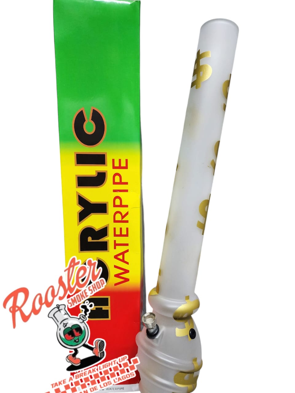 PIPA DE AGUA BONG ACRILICO 40 CM CON BASE OVALO Y DIFERENTES DISEÑOS